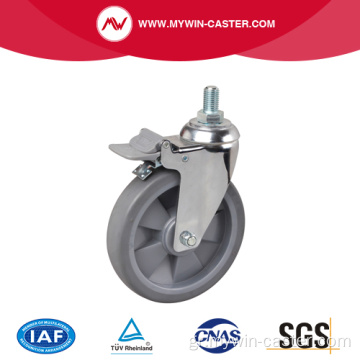 Chrome 6 ιντσών 110Kg σπειρωτό φρένο TPE Caster